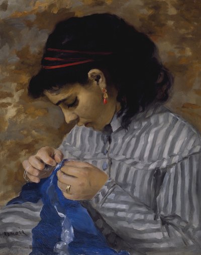 Lise Dikiş, c.1867-68 (tuval üzerine yağlı boya) by Pierre Auguste Renoir