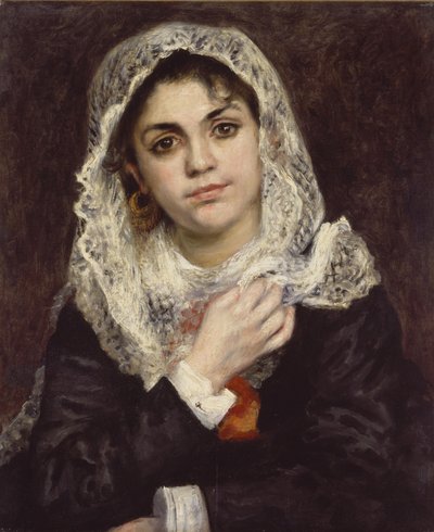Beyaz Şallı Lise, 1872 dolayları by Pierre Auguste Renoir