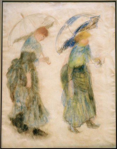 şemsiye ile kız by Pierre Auguste Renoir