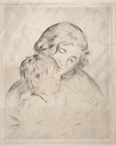 Anne ve Çocuk, 1896. by Pierre Auguste Renoir