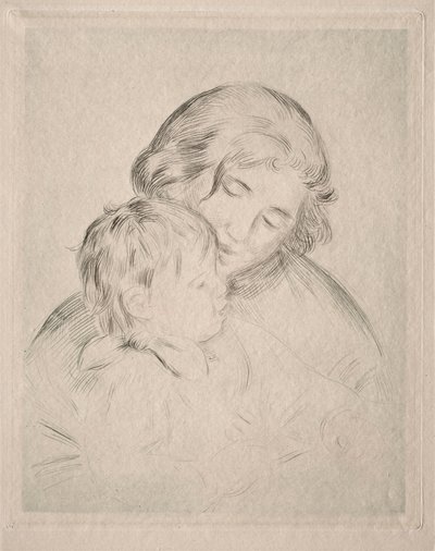 Anne ve Çocuk. by Pierre Auguste Renoir