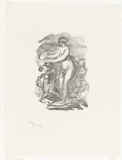 Asma yanında duran çıplak kadın Femme au cep de vigne by Pierre Auguste Renoir