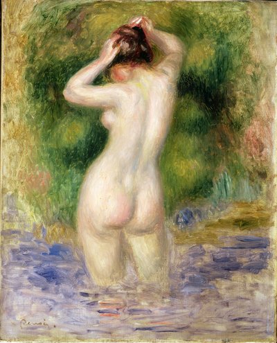 Nude Wading, 1880 dolayları (tuval üzerine yağlı boya) by Pierre Auguste Renoir