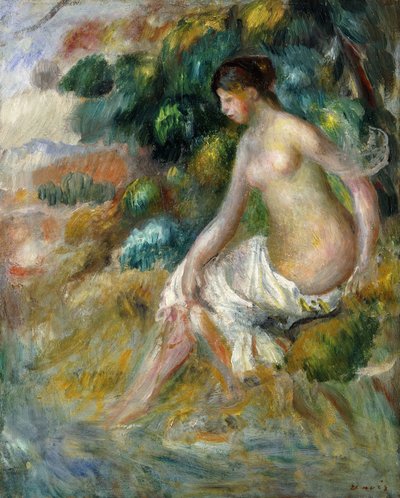 Ormanda Çıplak; Yeşilin İçinde Çıplak, 1887 by Pierre Auguste Renoir