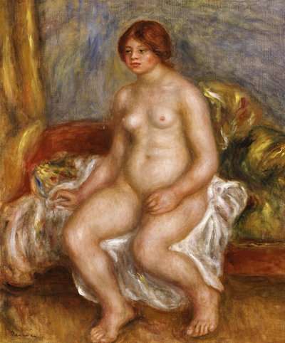 Yeşil minderler üzerinde çıplak kadın, 1909 by Pierre Auguste Renoir