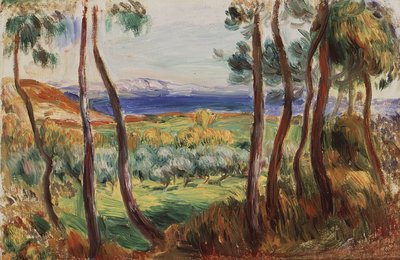 Cagnes çevresindeki çamlar, c. 1910. by Pierre Auguste Renoir