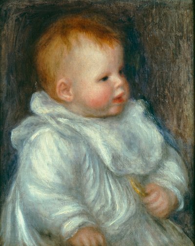 Mavi Bir Arka Plana Karşı Coco Portresi by Pierre Auguste Renoir