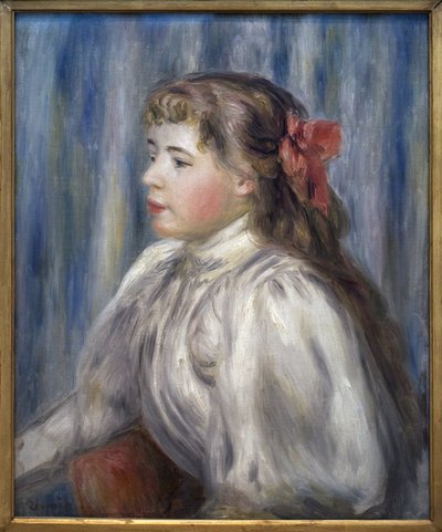 Genç bir kızın portresi. Pierre Auguste Renoir (1841-1919), tuval üzerine yağlıboya, 1892 dolaylarında tablo. Fransız Sanatı by Pierre Auguste Renoir