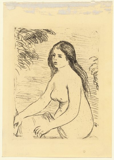 Oturan Çıplak Kadın by Pierre Auguste Renoir