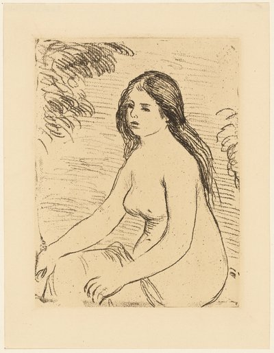 Oturan Çıplak Kadın by Pierre Auguste Renoir