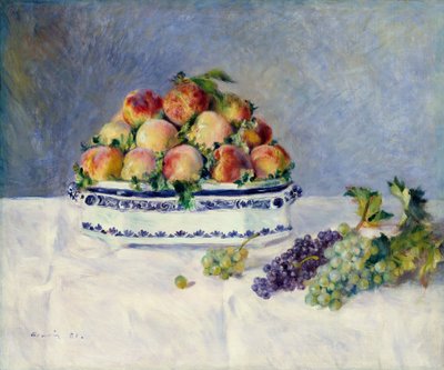 Şeftali ve Üzümlü Natürmort, 1881. by Pierre Auguste Renoir