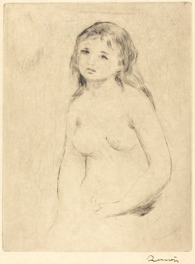 Bir Bather Etude için çalışma, 19. yüzyılın sonlarında ve 20. yüzyılın başlarında, une baigneuse dökün. by Pierre Auguste Renoir
