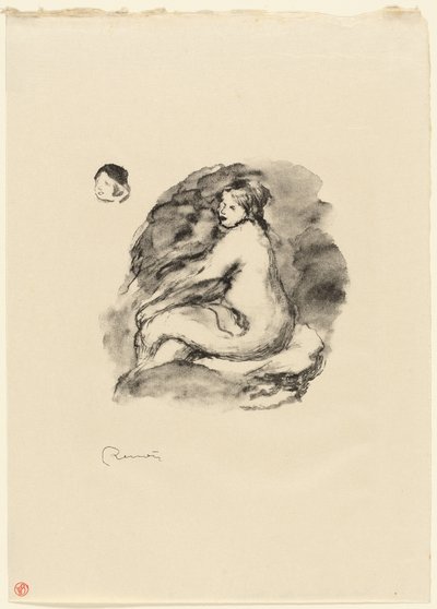 Oturan Kadın Çıplak Çalışması, Varyant by Pierre Auguste Renoir