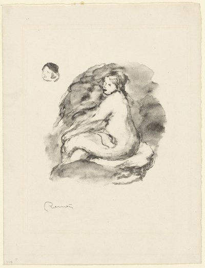 Oturan Çıplak Kadın Çalışması, varyant by Pierre Auguste Renoir