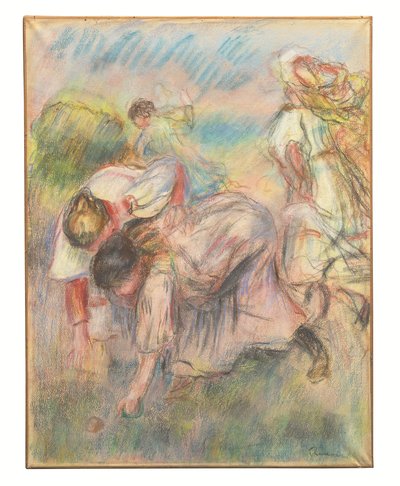 Top Oyunu, c.1892-1900 (kağıt üzerine pastel) by Pierre Auguste Renoir