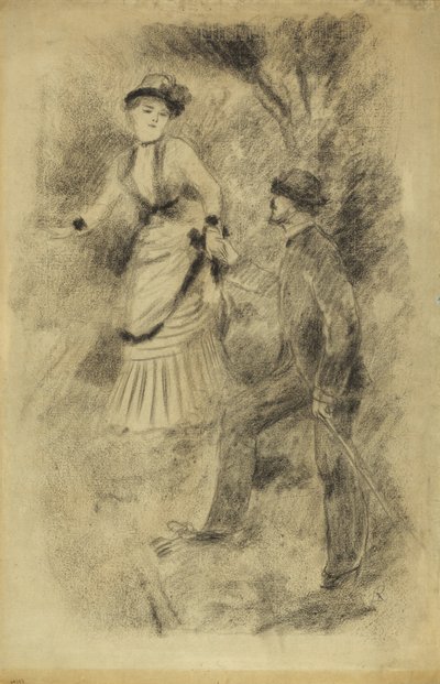 Zirveden İniş: Jean Martin Steadies Hélène, Bankacının Kızı, 1881 by Pierre Auguste Renoir