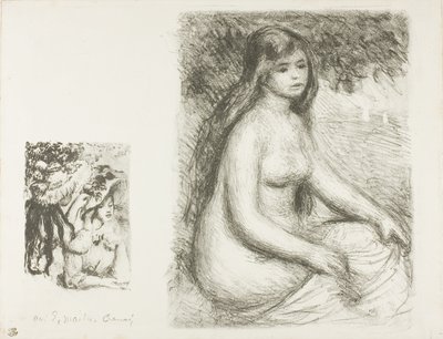 İğnelenmiş Şapka ve Yıkanan Kişi by Pierre Auguste Renoir