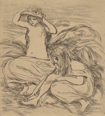 İki Yıkanan İki Yıkanan, 1895. by Pierre Auguste Renoir