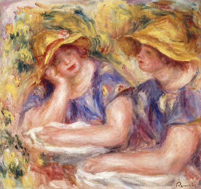 Mavi Elbiseli İki Kadın by Pierre Auguste Renoir