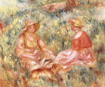 Çimlerde İki Kadın, c.1910 by Pierre Auguste Renoir
