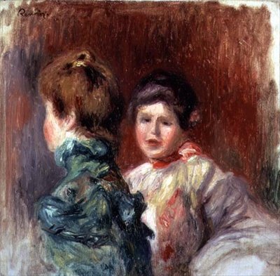 İki Kadın Kafası by Pierre Auguste Renoir