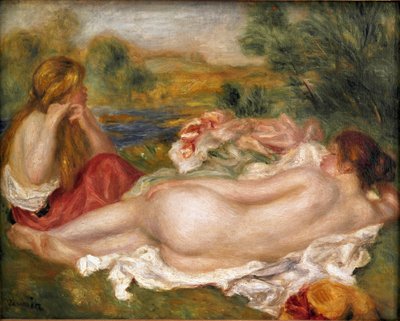 İki banyocu. Resim Pierre Auguste Renoir (Pierre-Auguste) by Pierre-Auguste Renoir