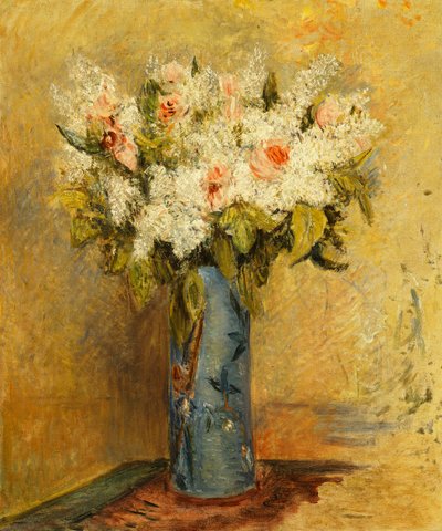 Zambaklar ve Güllerden Vazo, 1870 dolayları by Pierre Auguste Renoir