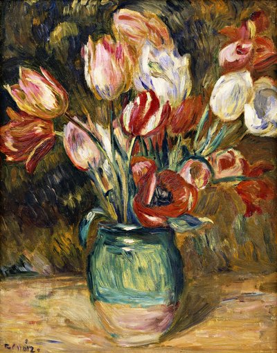 Çiçek vazosu, 1888-89 by Pierre Auguste Renoir