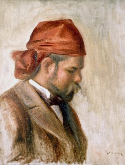 Kırmızı atkılı Vollard by Pierre-Auguste Renoir