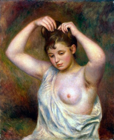 Saçını Düzenleyen Kadın, 1887. by Pierre Auguste Renoir