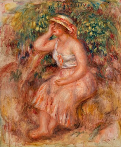 kadin, hayal kurma by Pierre Auguste Renoir