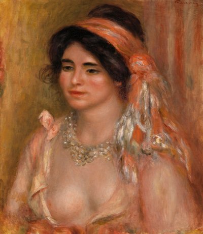 siyah saçlı kadın by Pierre Auguste Renoir