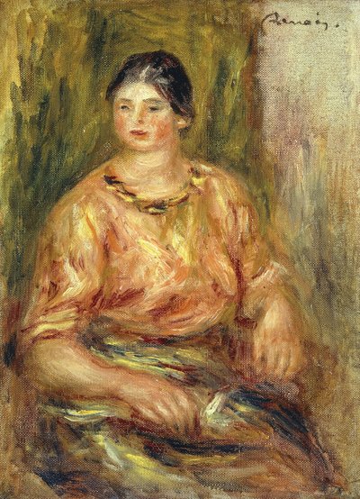 Gül Korsajlı Kadın; Femme au Korsaj Gül by Pierre Auguste Renoir