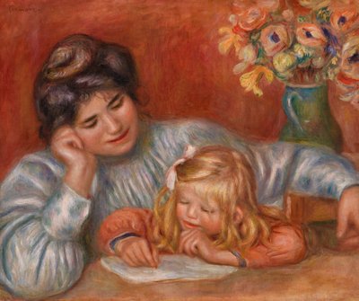 Yazma Dersi by Pierre Auguste Renoir