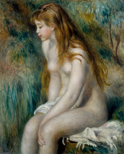 genç kız banyo by Pierre Auguste Renoir