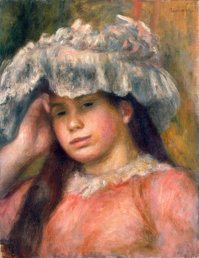 Şapkalı Genç Kız, 1892-1894. by Pierre Auguste Renoir