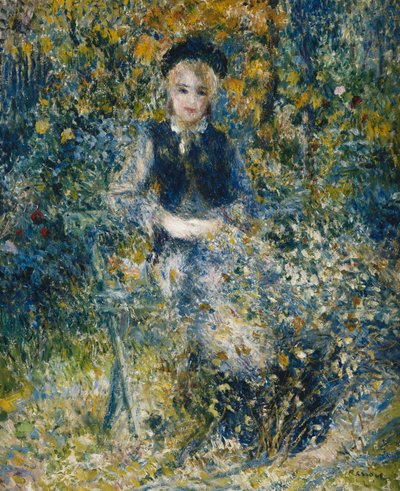Bankta Genç Kız; Banktaki Genç Kız, 1875 by Pierre Auguste Renoir