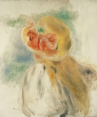 Şapkasında Çiçekli Genç Kız; Çiçekli Şapkalı Genç Kız, c.1900-1905 by Pierre Auguste Renoir