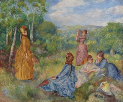 Badminton Oynayan Genç Bayanlar, 1887 civarı by Pierre Auguste Renoir