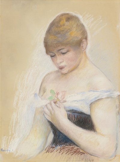 Çiçek Tutan Genç Kadın. Aktris Jeanne Samary