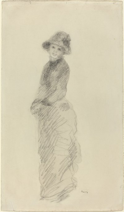 Ayakta Genç Kadın, c. 1880. by Pierre Auguste Renoir