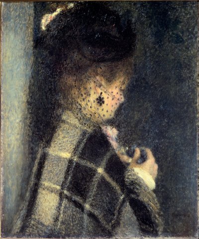 Küçük Peçeli Genç Kadın, yaklaşık 1870 (tuval üzerine yağlı boya) by Pierre Auguste Renoir