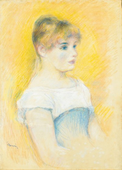 Mavi korseli genç kız by Pierre Auguste Renoir