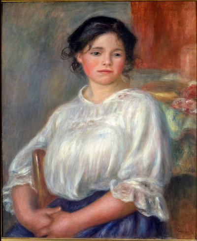 Oturan genç kız by Pierre Auguste Renoir