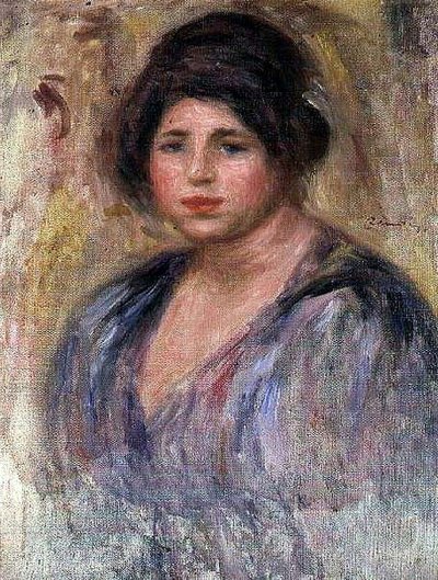 Kürk şapkalı genç kadın by Pierre Auguste Renoir