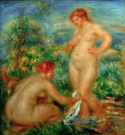 iki yüzücü by Pierre Auguste Renoir