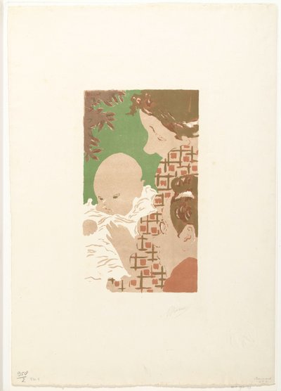 Andrée Terasse, oğlu Jean ve erkek kardeşi Pierre Bonnard ile Aile sahnesi by Pierre Bonnard
