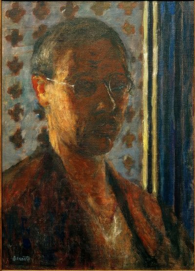 Işık, çiçekli kağıda karşı otoportre by Pierre Bonnard