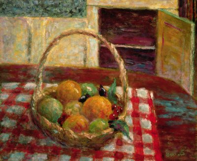 Bir masada meyve sepeti by Pierre Bonnard