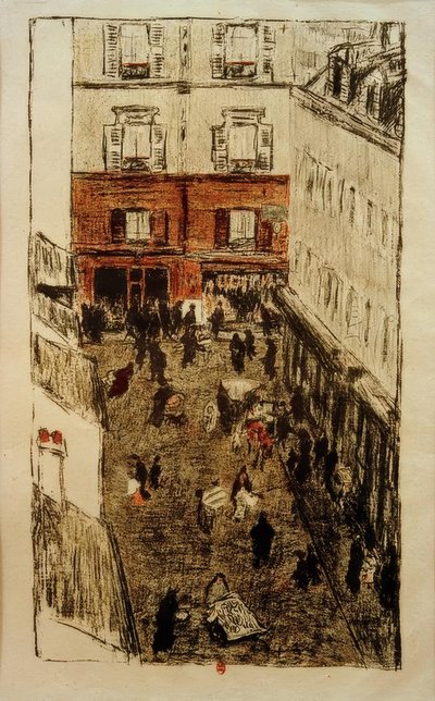 Sokak köşesi, yukarıdan görünüm by Pierre Bonnard
